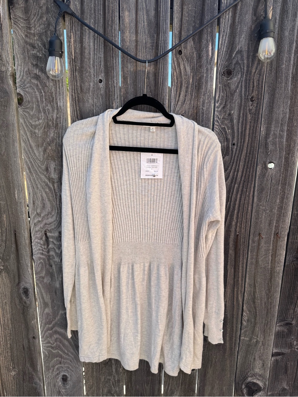 89th and Madison Oatmeal Heather Long Duster Cardigan Size Medium New with Tags
